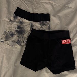 Victoria Sport Black and Tie-Dye Shorts Set